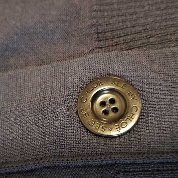 SEE BY CHOLE' Bow Pocket Navy Blue Cardigain - Picture 7 of 9